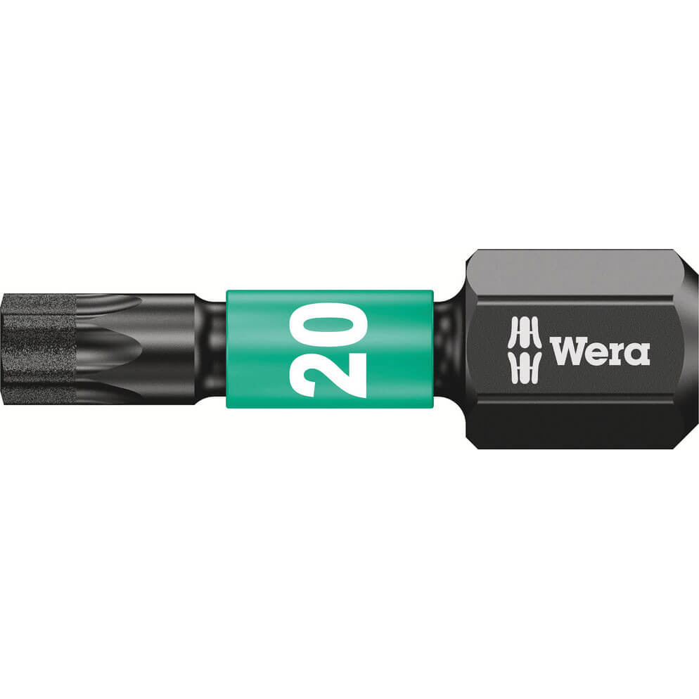 Image of Wera Impaktor Torx Screwdriver Bits T20 25mm Pack of 10