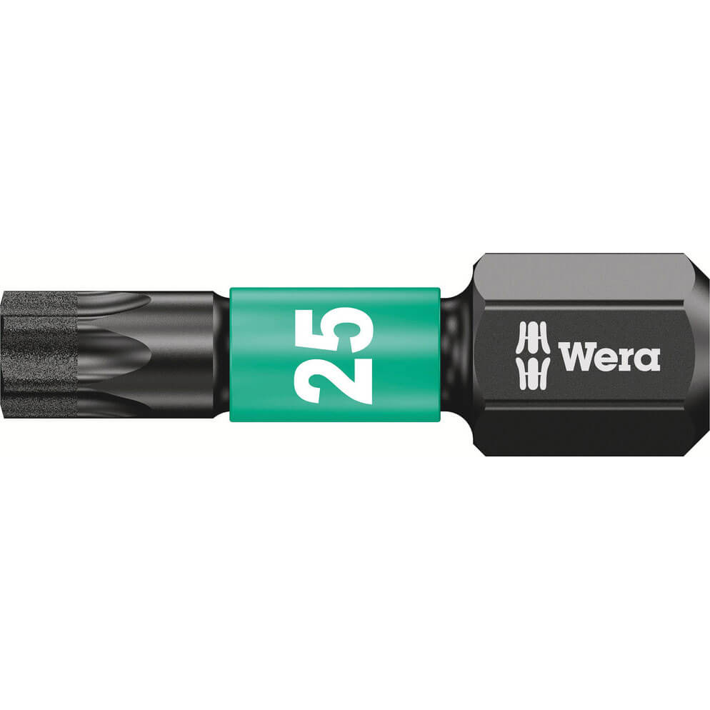 Image of Wera Impaktor Torx Screwdriver Bits T25 25mm Pack of 10