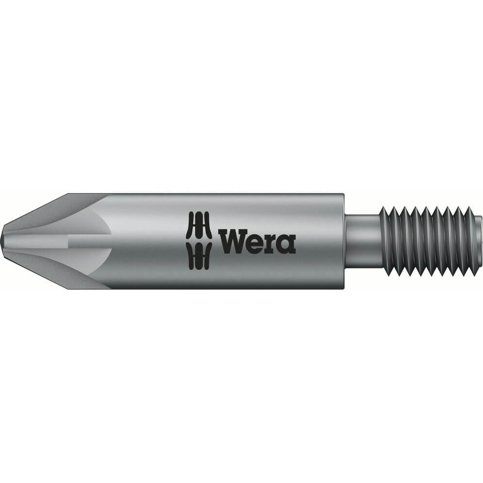Image of Wera 855/12 Extra Tough M5 Threaded Drive Pozi Screwdriver Bits PZ2 44.5mm Pack of 1