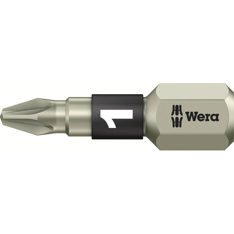 Image of Wera Torsion Stainless Steel Pozi Screwdriver Bit PZ1 25mm Pack of 1
