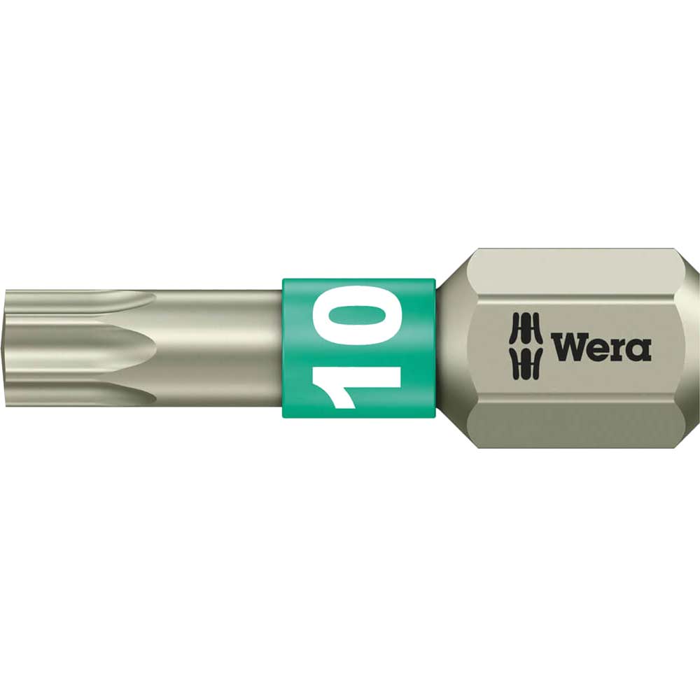 Wera Torsion Stainless Steel Torx Screwdriver Bit T10 25mm Pack of 1