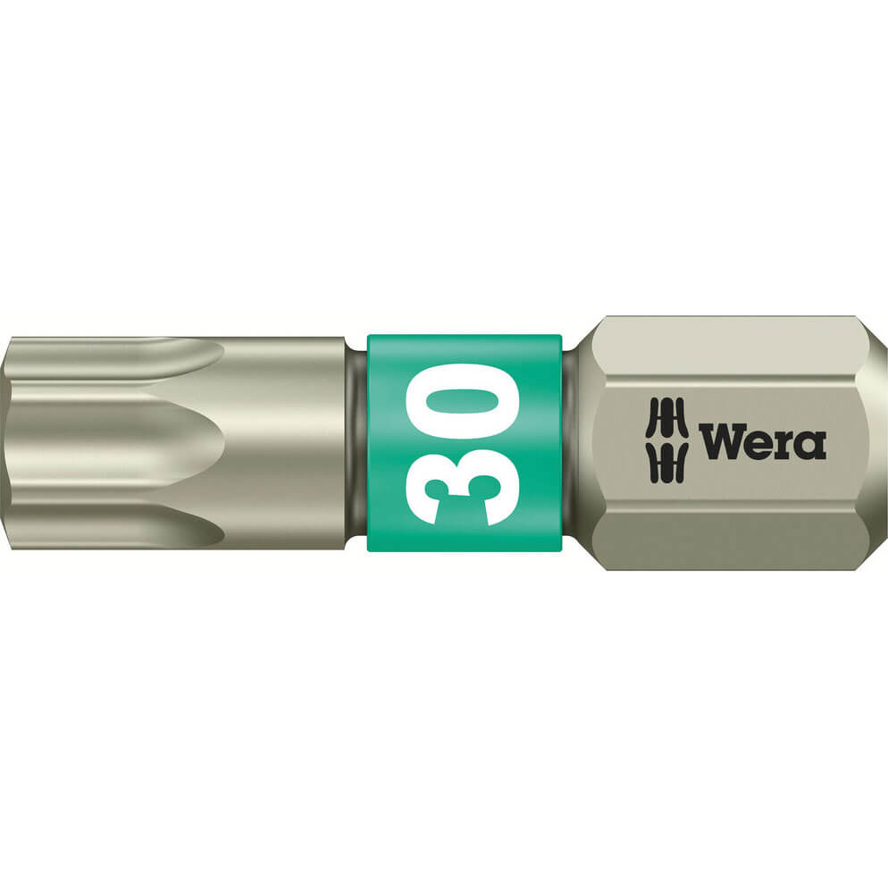 Image of Wera Torsion Stainless Steel Torx Screwdriver Bit T30 25mm Pack of 1