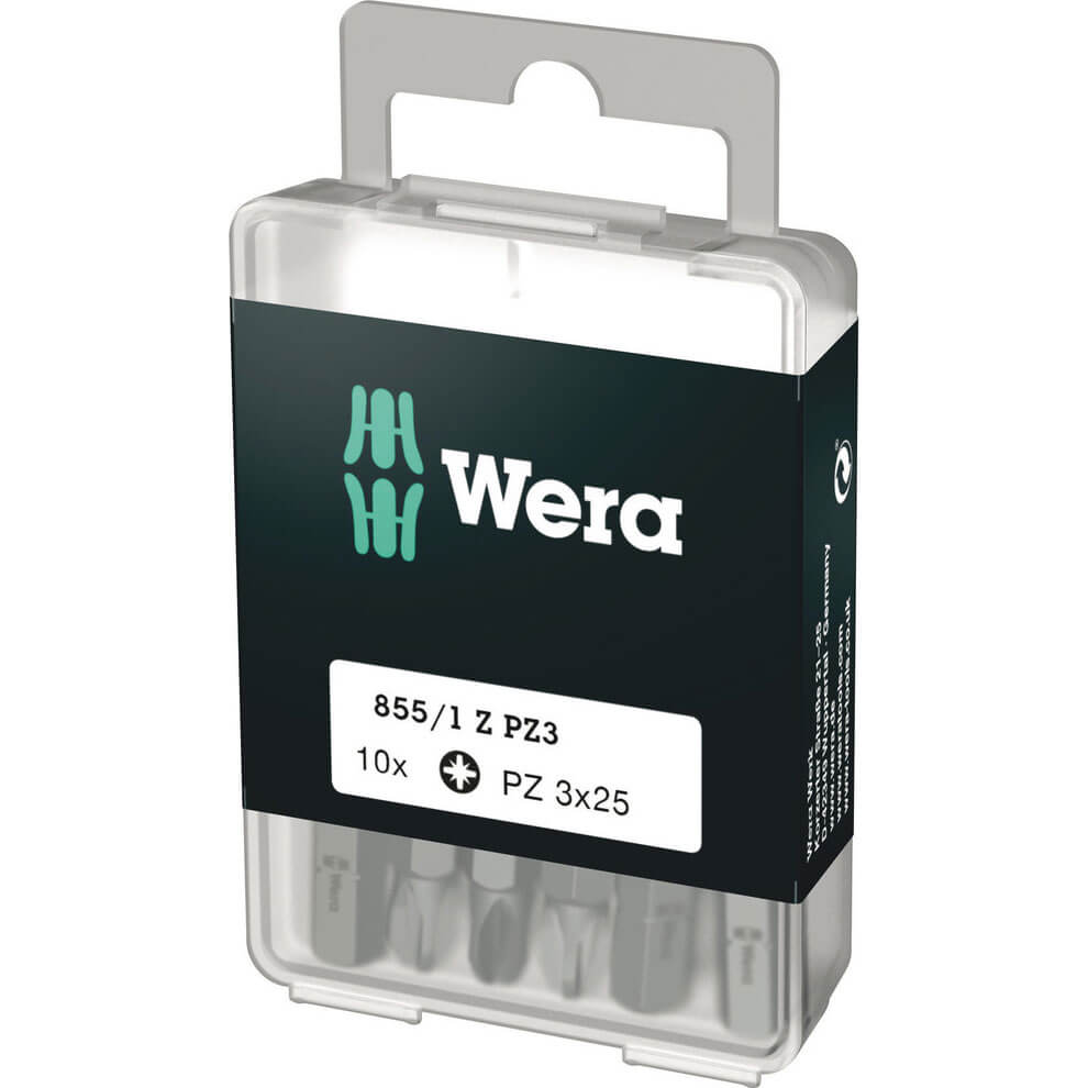 Image of Wera 855/1Z SB Extra Tough Pozi Screwdriver Bits PZ3 25mm Pack of 10
