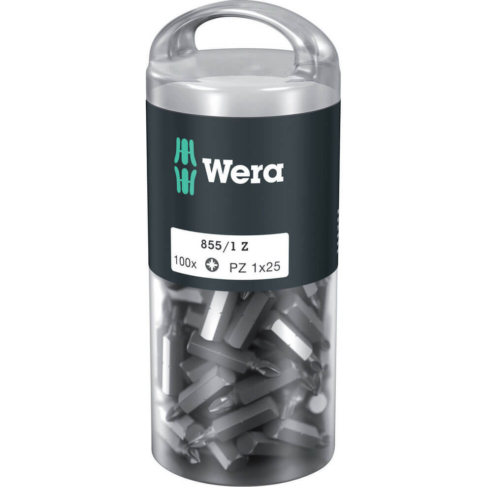 Image of Wera 850/1Z Extra Tough Pozi Screwdriver Bits PZ1 25mm Pack of 100