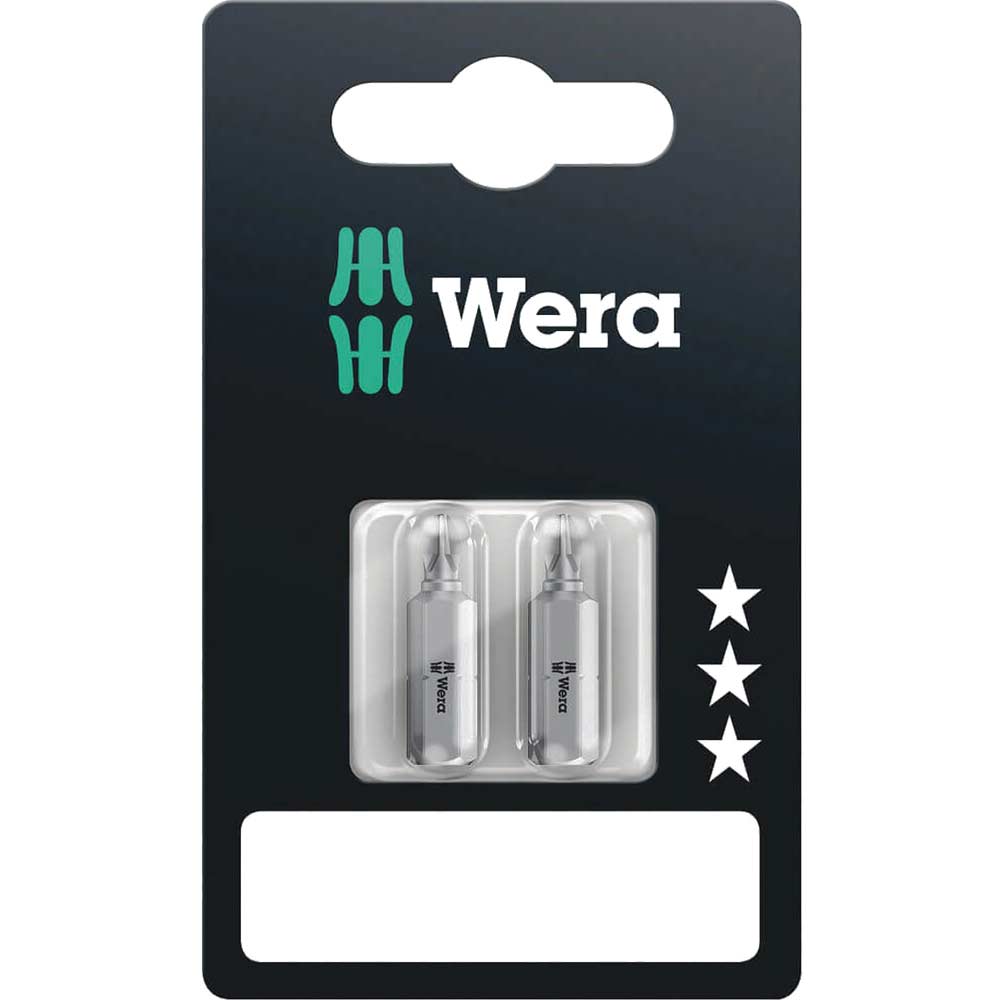 Image of Wera 855/1Z SB Extra Tough Screwdriver Bits PZ1 25mm Pack of 2