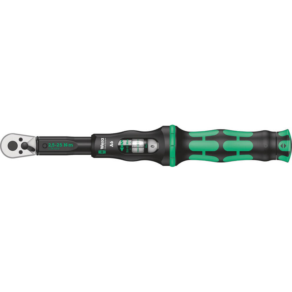 Image of Wera 1/4 Hex Drive Click Torque A6 Torque Wrench 1/4" 2.5Nm - 25Nm