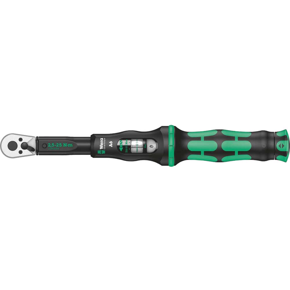 Image of Wera 1/4 Hex Drive Click Torque A6 Torque Wrench 1/4" 2.5Nm - 25Nm