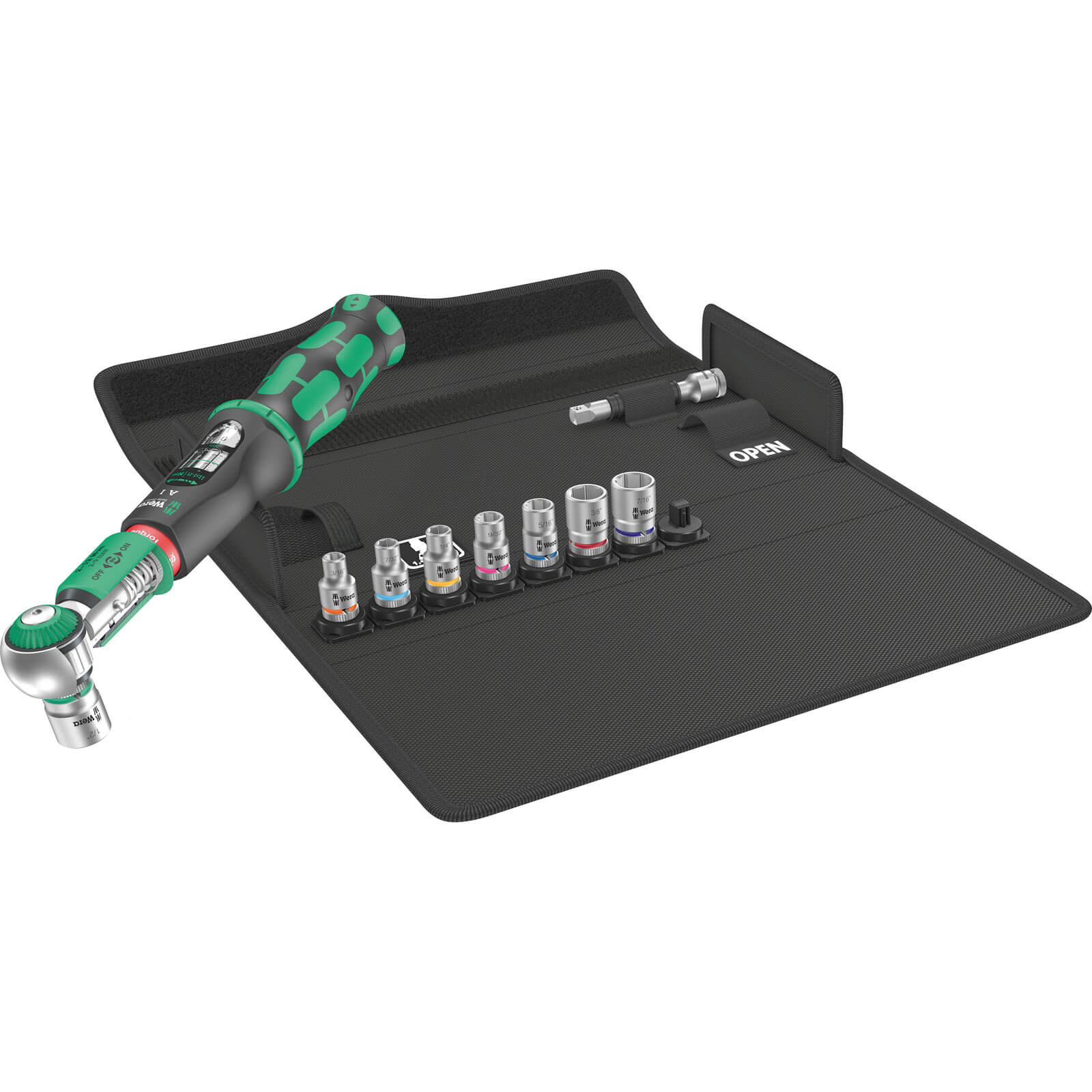 Image of Wera Safe Torque A1 1/4" Torque Wrench and Socket Set Imperial 1/4" 2Nm - 12Nm