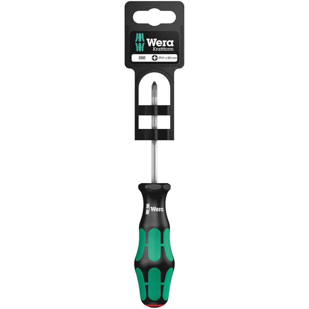 Image of Wera 350 PH SB Kraftform Plus Phillips Screwdriver PH1 80mm