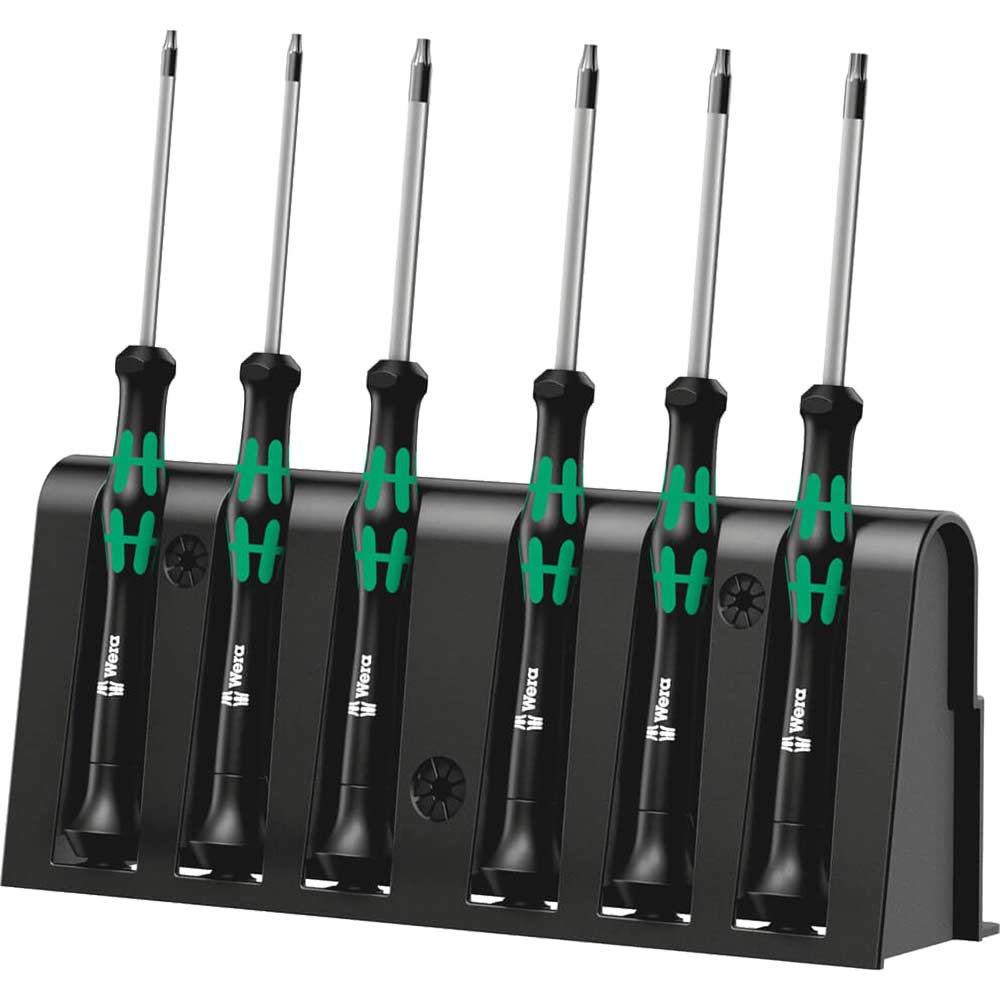 Image of Wera 6 Piece 2067/6 Kraftform Micro Security Torx Screwdriver Set