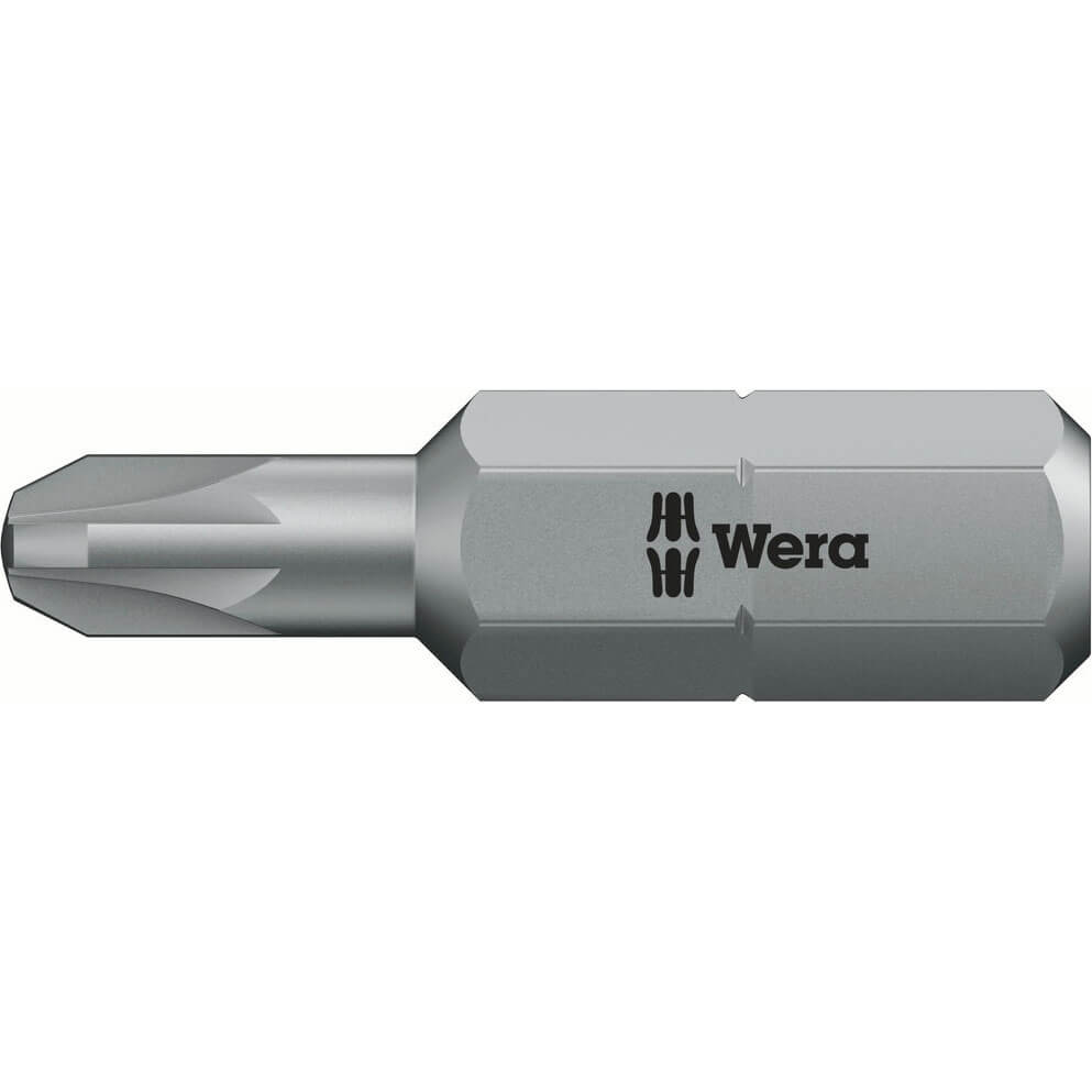 Image of Wera 855/1 RZ Extra Tough Reduced Shank Pozi Screwdriver Bits PZ2 25mm Pack of 1