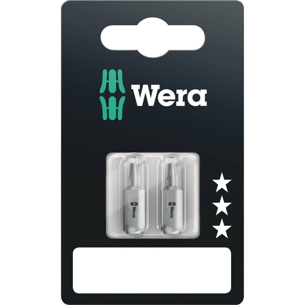 Image of Wera 851/1 RZ SB Extra Hard Reduced Shank Phillips Screwdriver Bits PH2 25mm Pack of 2