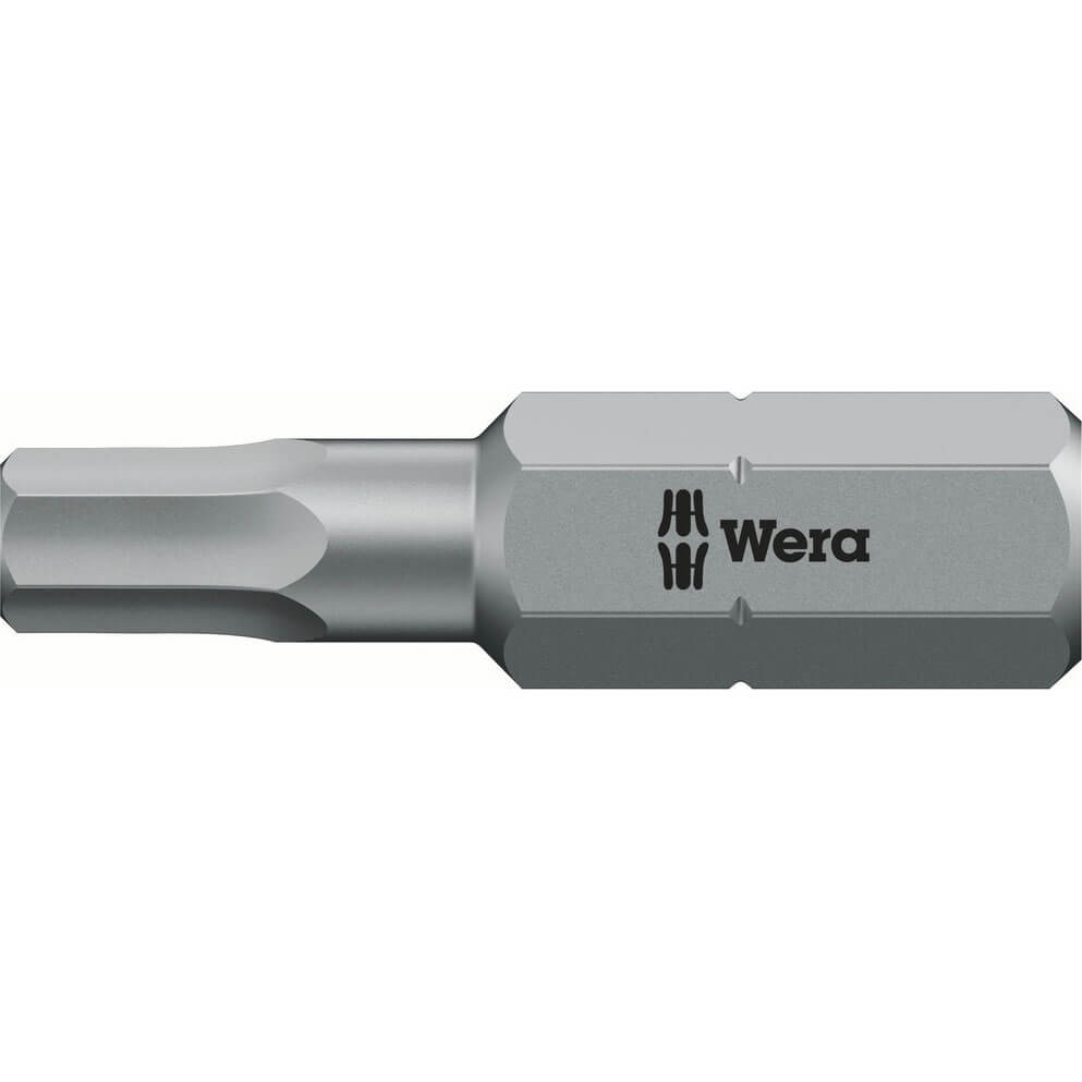 Image of Wera 840/1Z Extra Hex Imperial Screwdriver Bit 0.05" 25mm Pack of 1