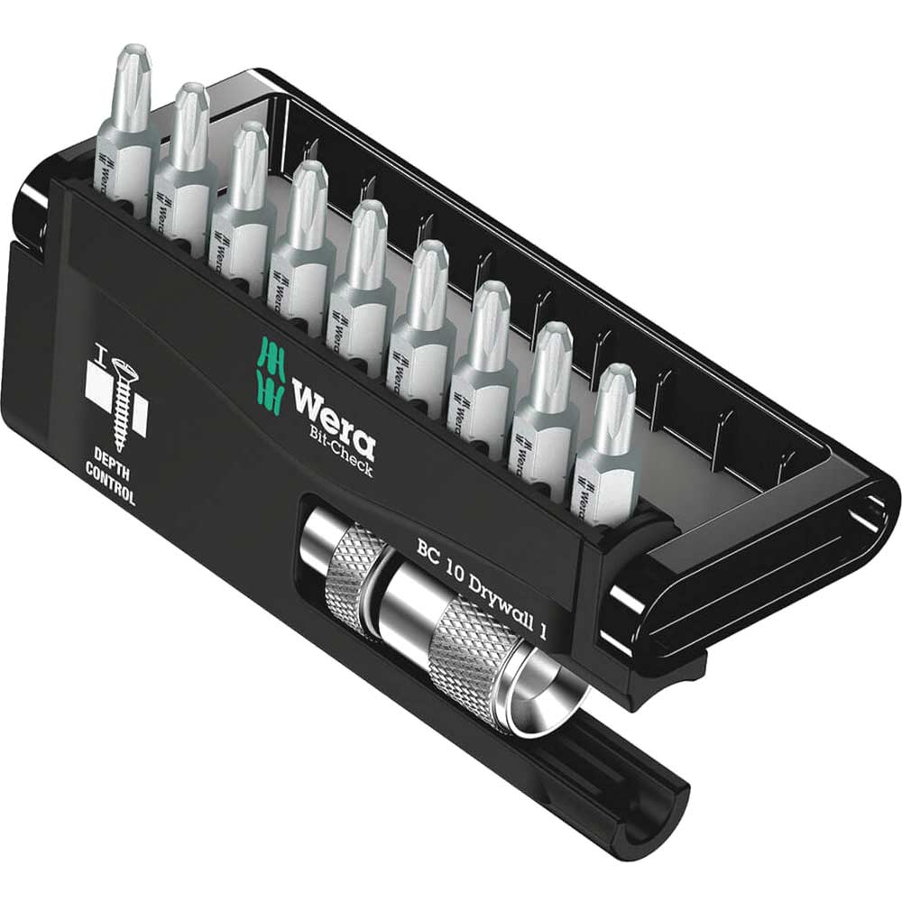 Image of Wera 10 Piece Bit-Check Drywall PH2 Screwdriver Bit Set