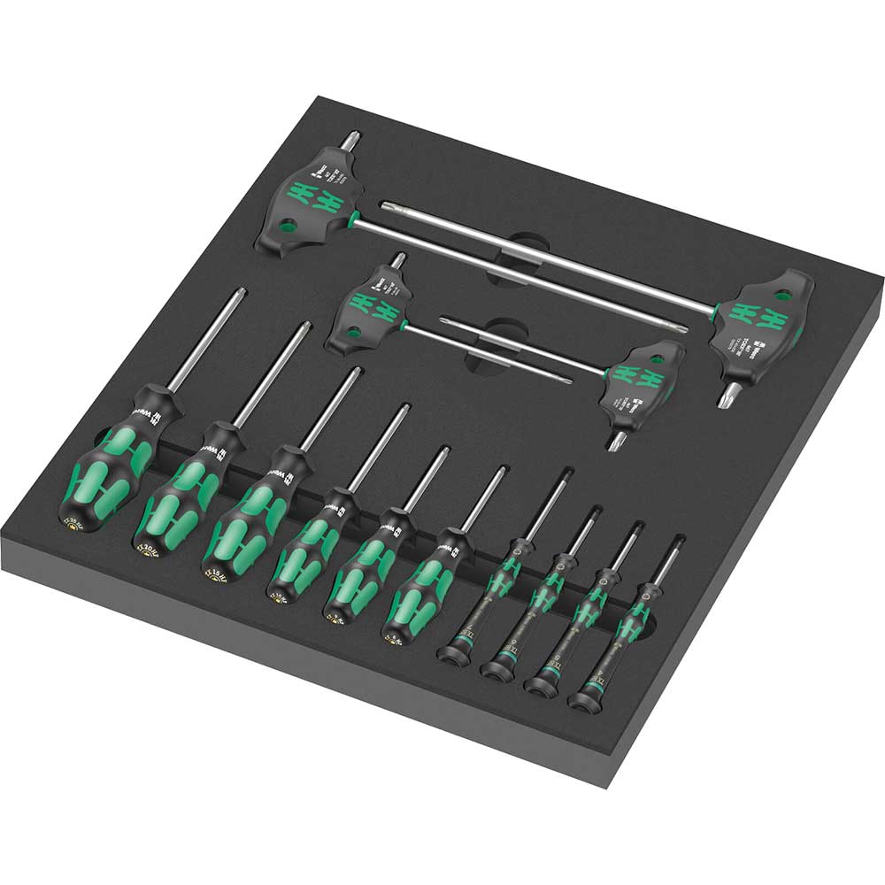 Wera 9712 14 Piece Torx Screwdriver Set in Foam Insert Tray