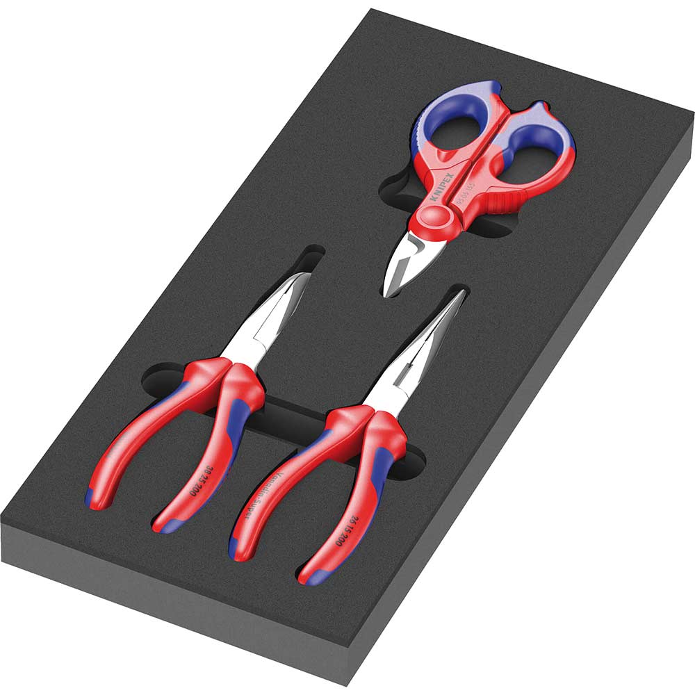 Wera 9781 Foam Insert Tray and 3 Piece Knipex Pliers and Scissors