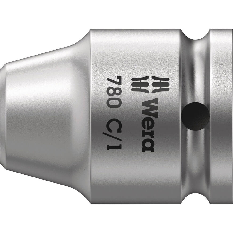 Image of Wera 780C/1S Extra Strong 1/2" Square Drive to 1/4" Hex Screwdriver Bit Holder 1/2"