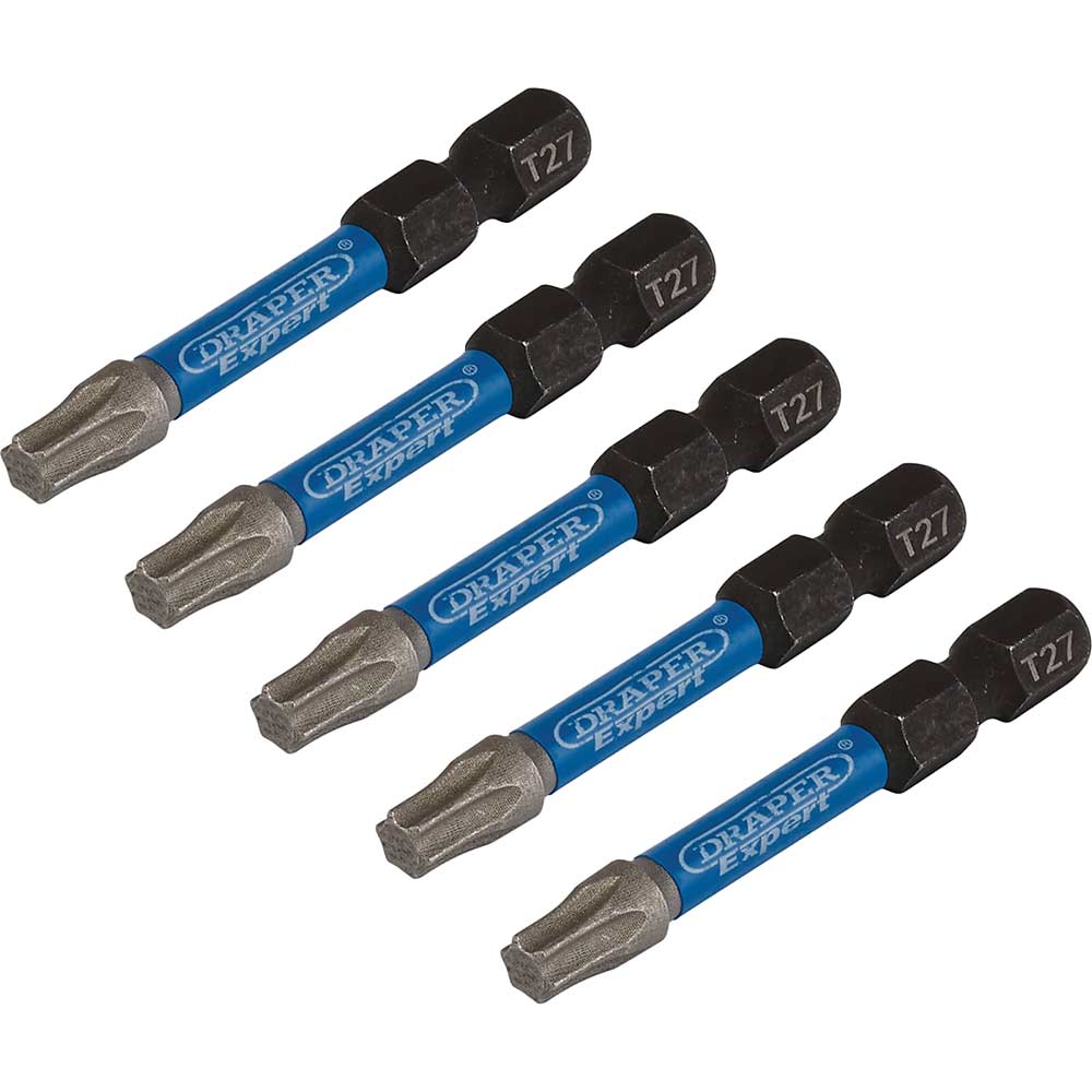 Image of Draper Expert Impact Torx Screwdriver Bits T27 50mm Pack of 5