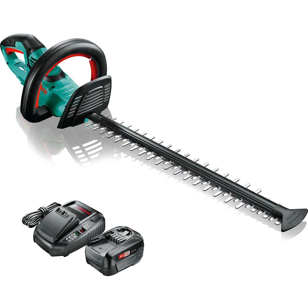 Bosch AHS 50-20 LI P4A 18v Cordless Hedge Trimmer 500mm 1 x 4ah Li-ion Battery Charger