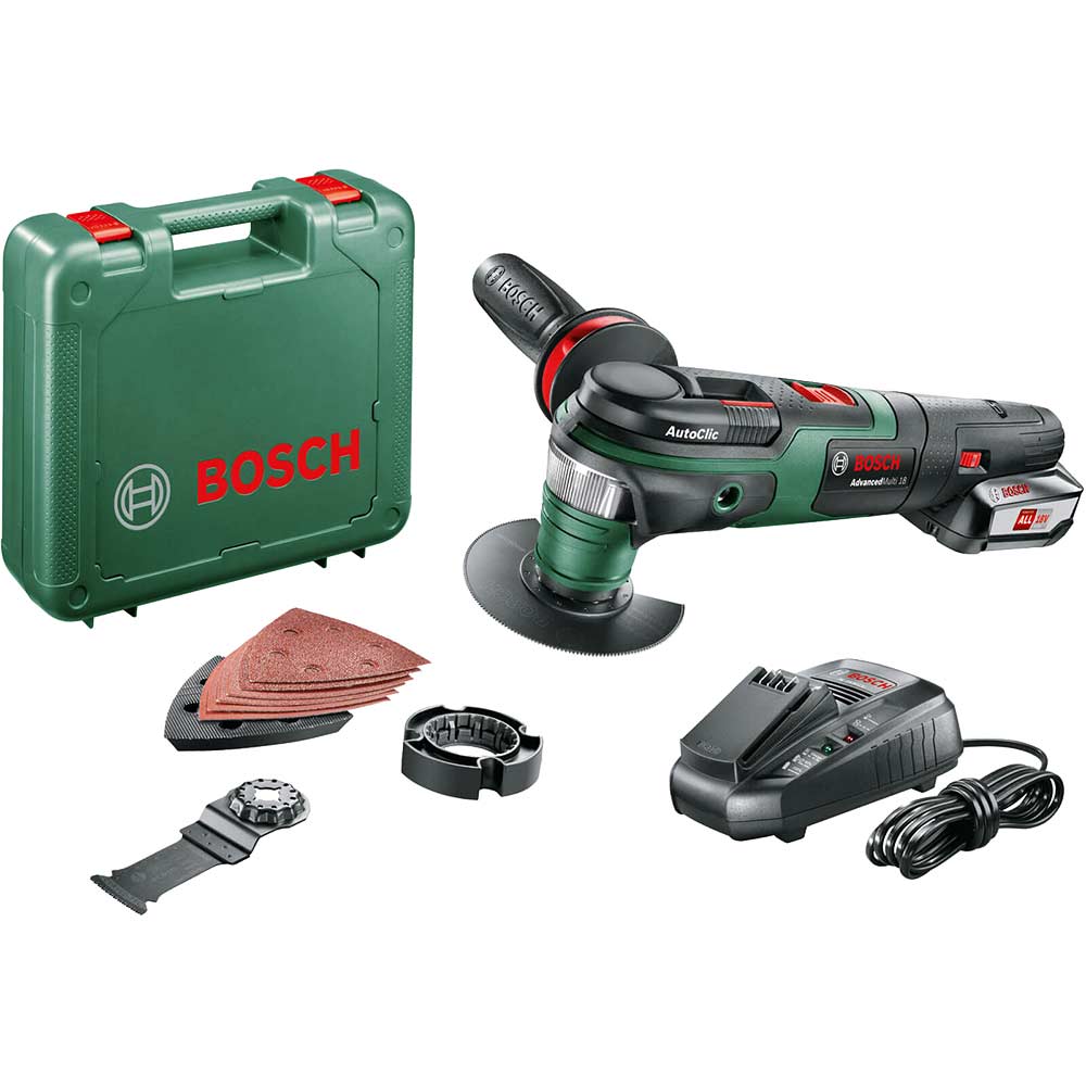 Bosch ADVANCEDMULTI P4A 18v Cordless Starlock Oscillating Multi Tool 1 x 2.5ah Li-ion Charger Case