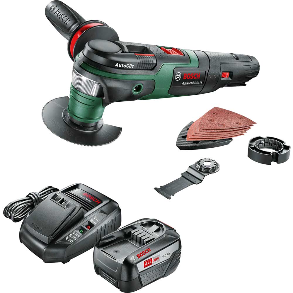 Image of Bosch ADVANCEDMULTI 18v Cordless Starlock Oscillating Multi Tool 1 x 6ah Li-ion Charger No Case