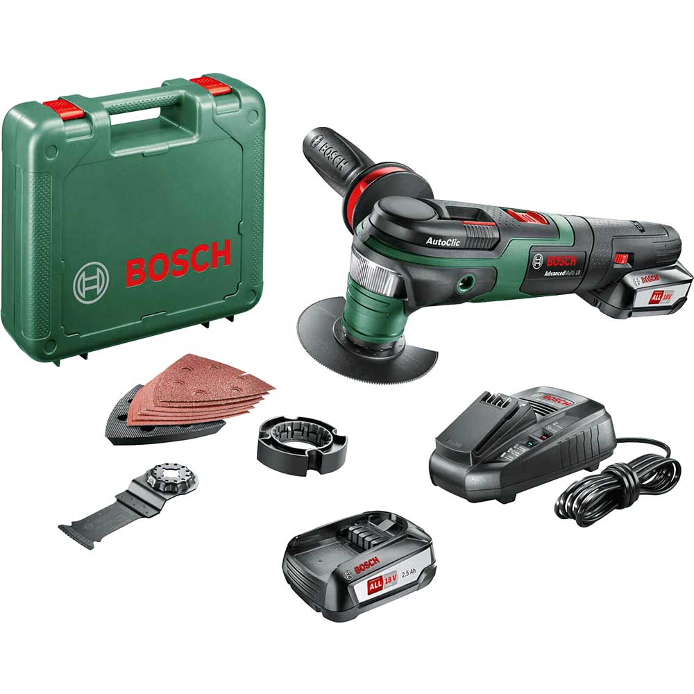 Image of Bosch ADVANCEDMULTI 18v Cordless Starlock Oscillating Multi Tool 2 x 2.5ah Li-ion Charger Case