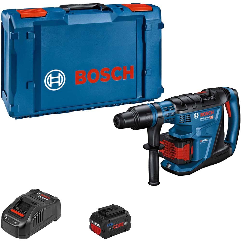 Bosch GBH 18V-40 C BITURBO 18v Cordless SDS Max Drill 2 x 8ah Li-ion ProCore Charger Case