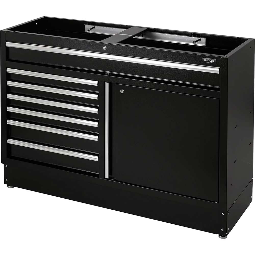 Bunker 7 Drawer Modular Floor Tool Cabinet Black