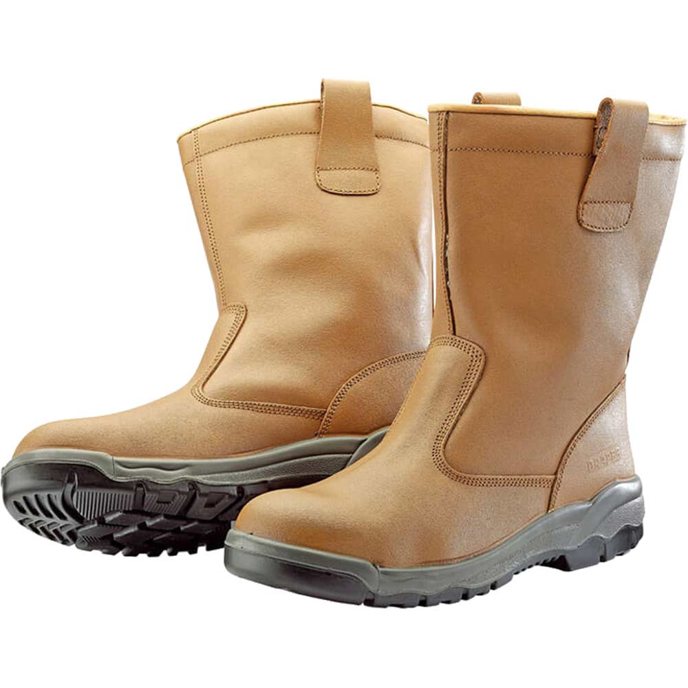 Draper Mens Fur Lined Rigger Safety Boots Work Boots