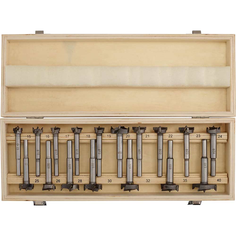 Image of Draper 17 Piece Forstner Drill Bit Set