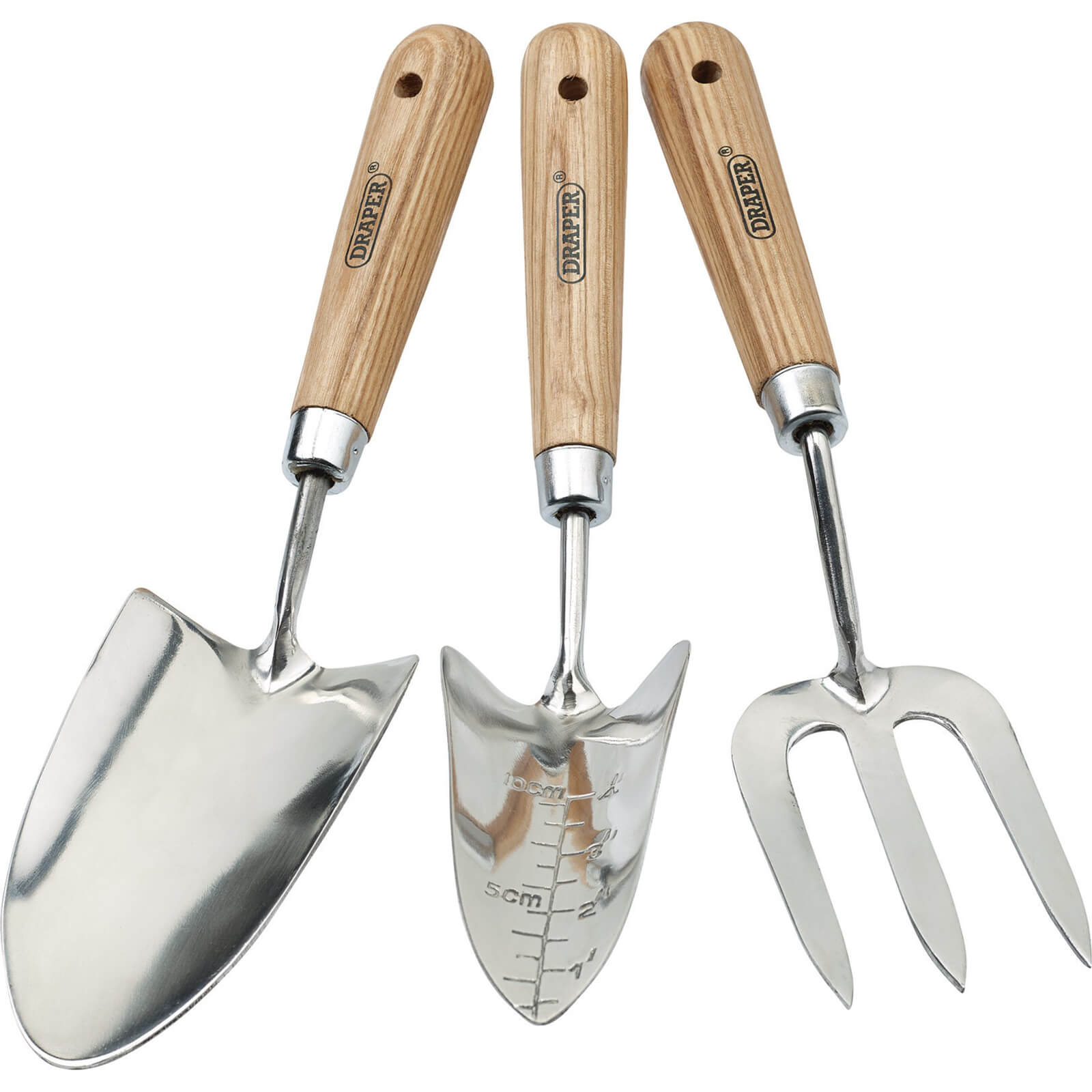 Image of Draper Expert 3 Piece Stainless Steel Hand Fork and Trowel Set