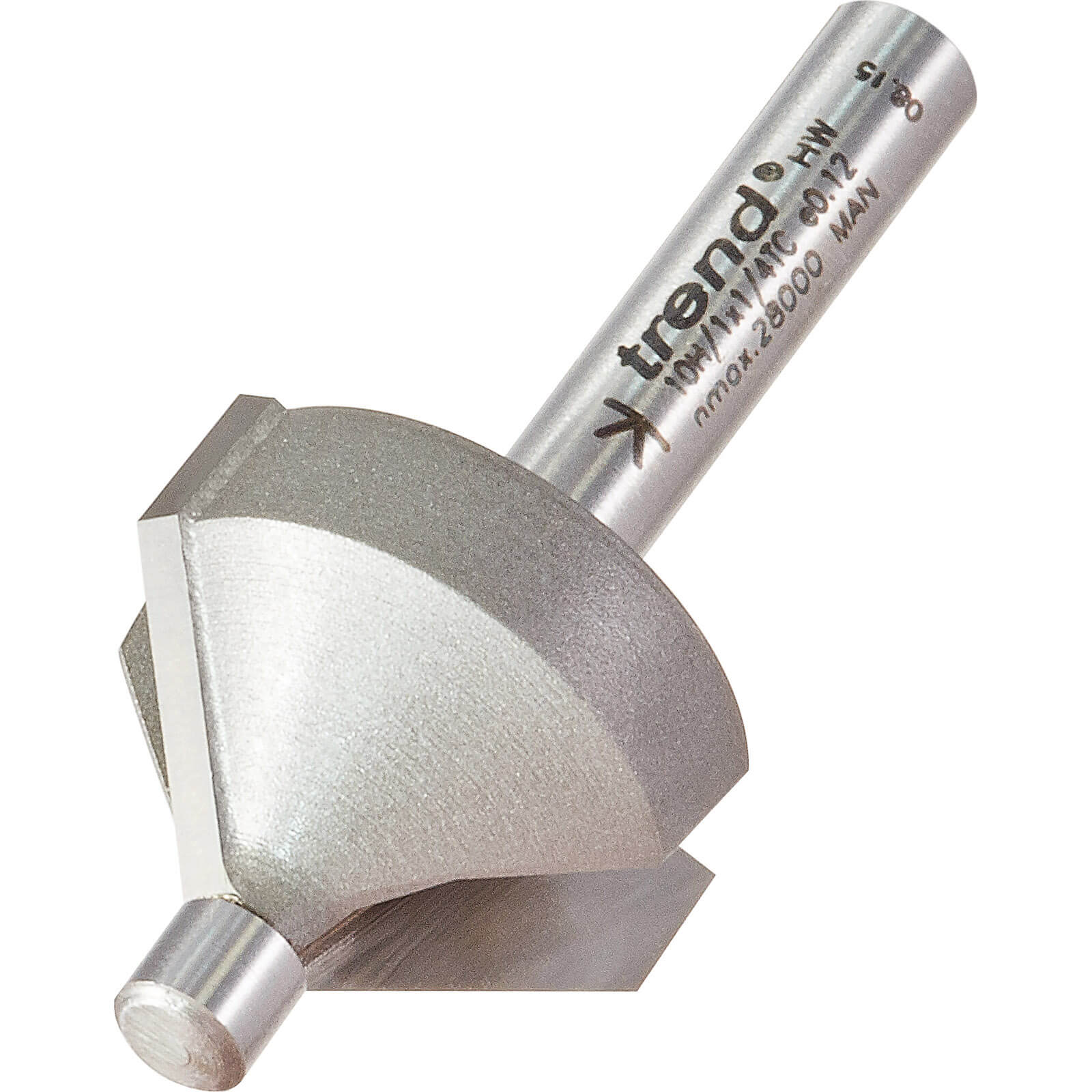 Image of Trend Pin Guided Chamfer Bevel Router Cutter 45 Degrees 10mm 1/4"