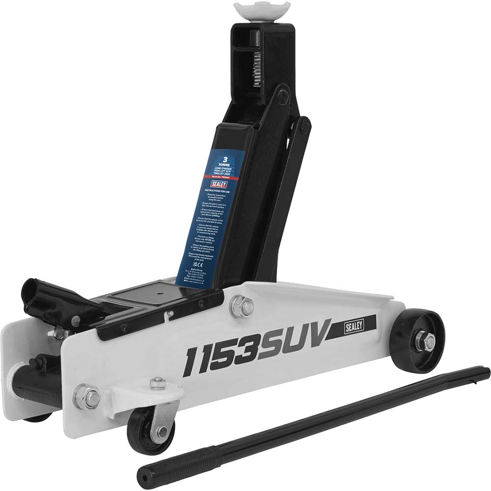Sealey Long Chassis High Lift SUV Trolley Jack 3tonne 3 Tonne