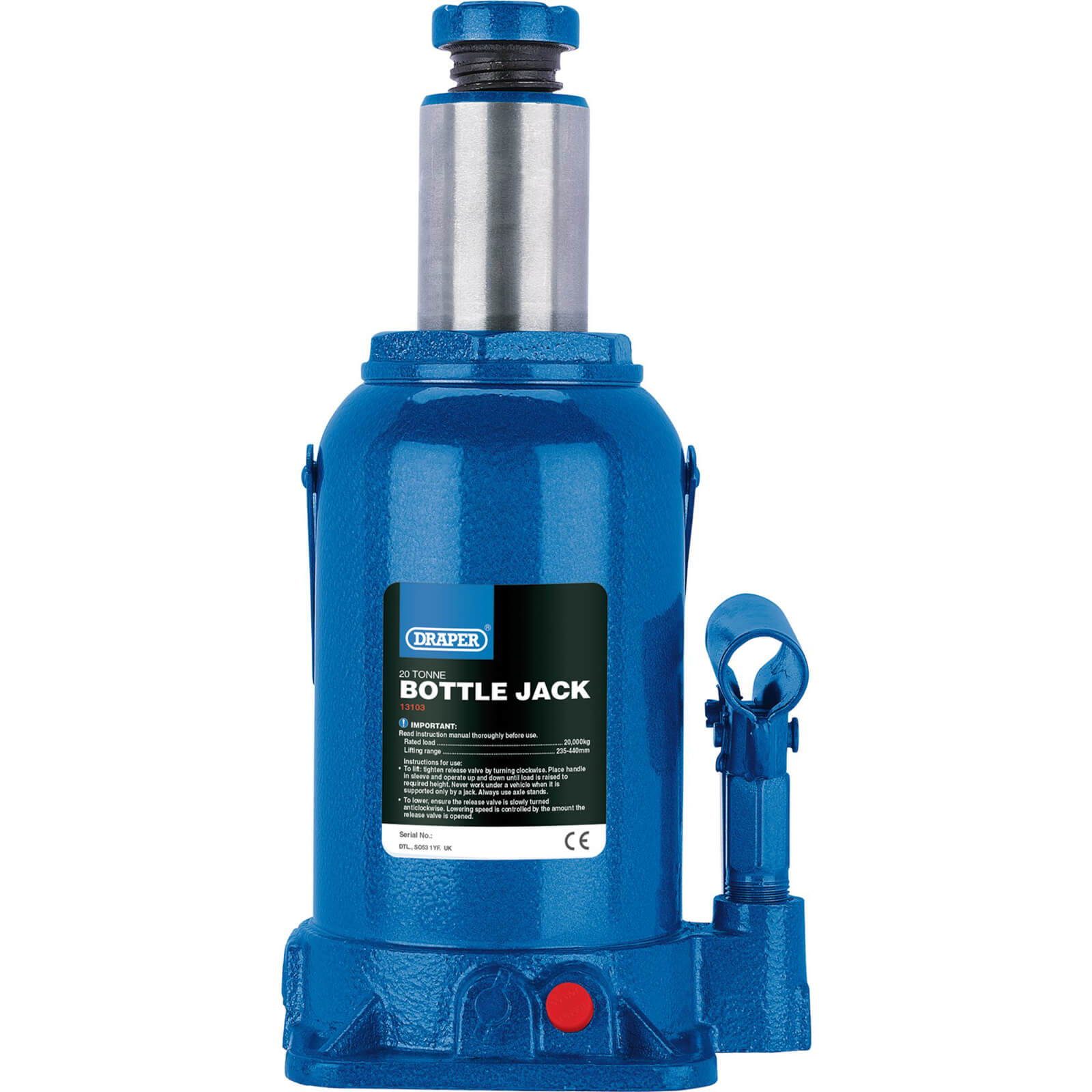 Image of Draper 130 Series Hydraulic Bottle Jack 20 Tonne