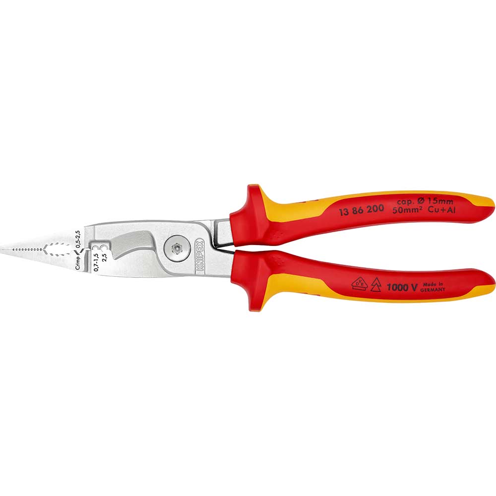 Image of Knipex 13 86 VDE Insulated Electrical Installation Pliers 200mm