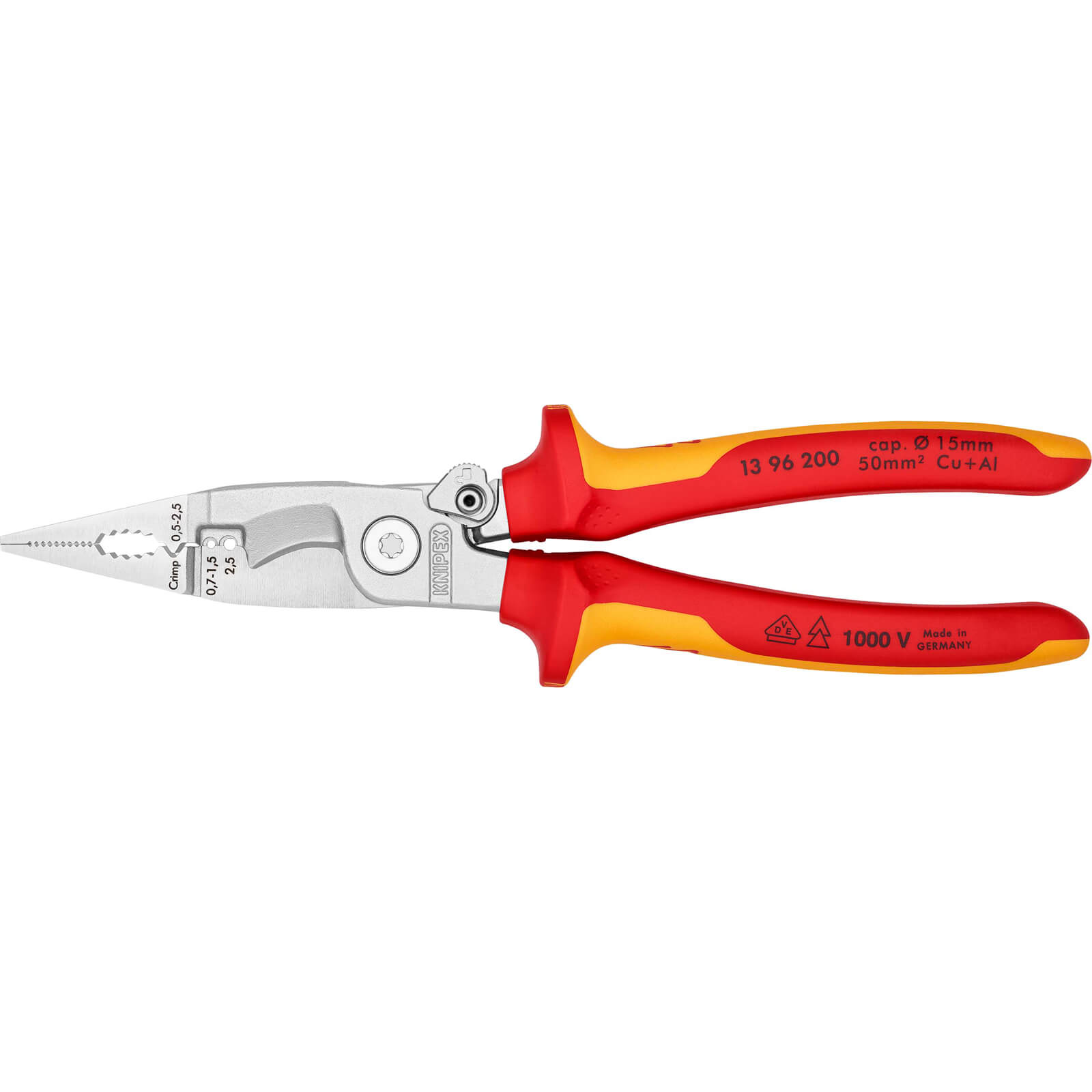 Knipex 13 96 VDE Insulated Electrical Multifunction Installation Pliers 200mm