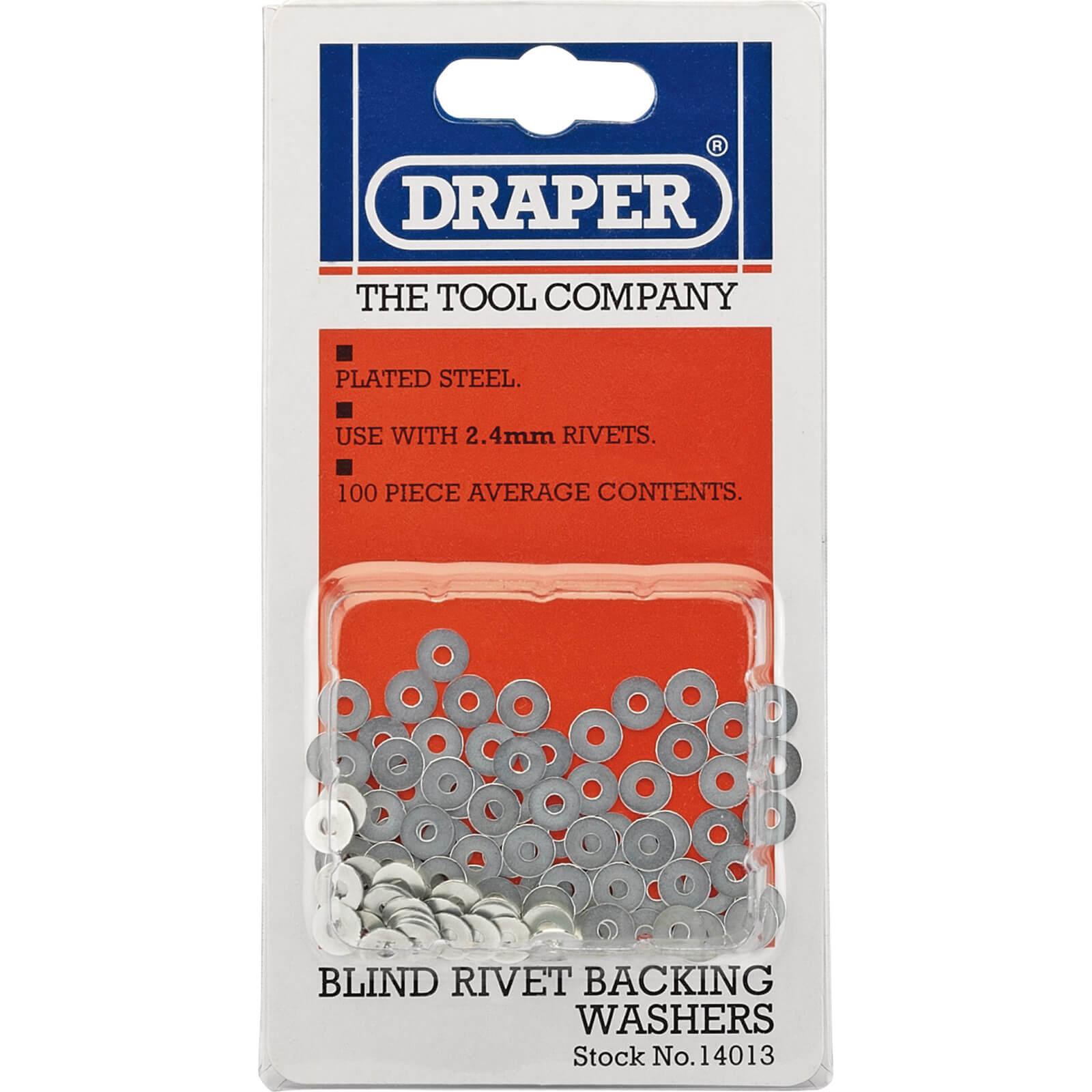 Image of Draper Pop Rivet Washers 2.4mm Pack of 100