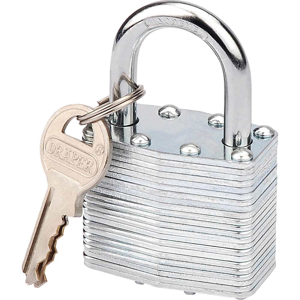 Draper Laminated Steel Padlock 40mm Standard