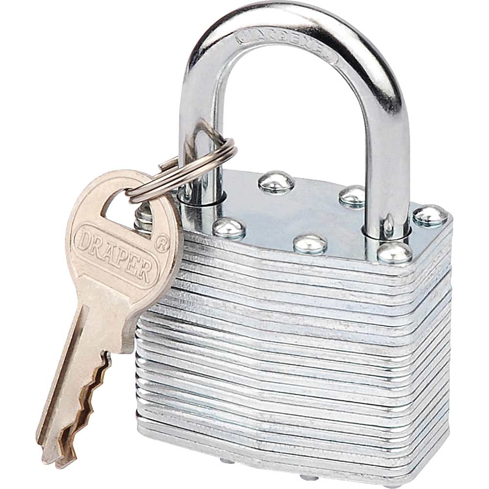 Image of Draper Laminated Steel Padlock 40mm Standard