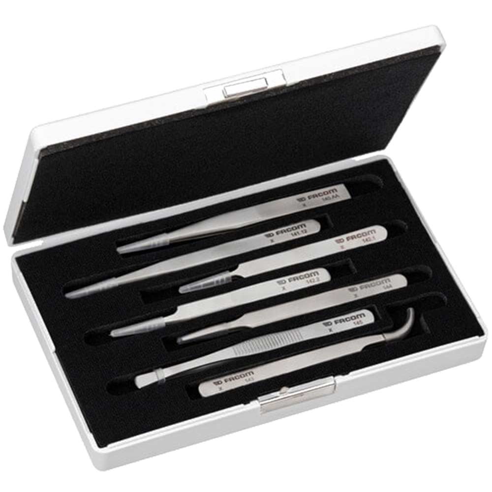 Image of Facom 7 Piece Precision Tweezer Set