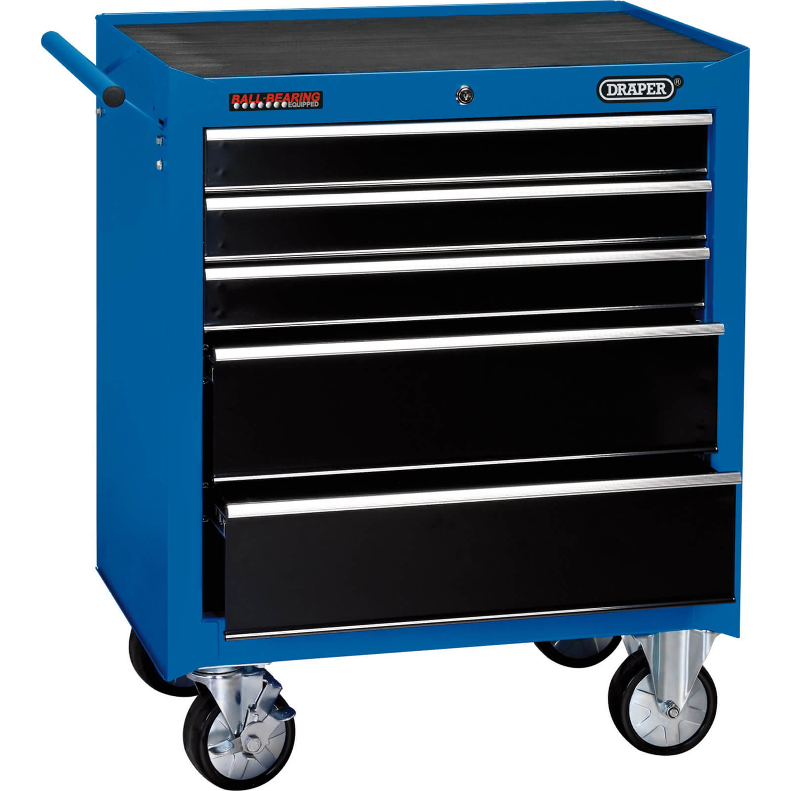 Image of Draper 5 Drawer Tool Roller Cabinet Blue / Black