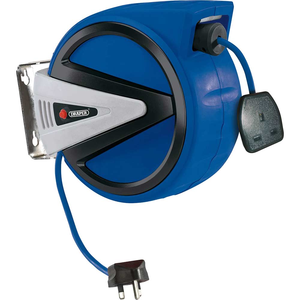 Image of Draper Retractable Extension Lead Cable Reel 20m