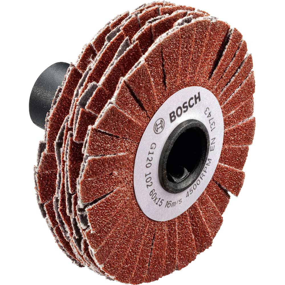 Image of Bosch SW Lamella Abrasive Flap Wheel for PRR 250 ES 60mm 15mm 120g