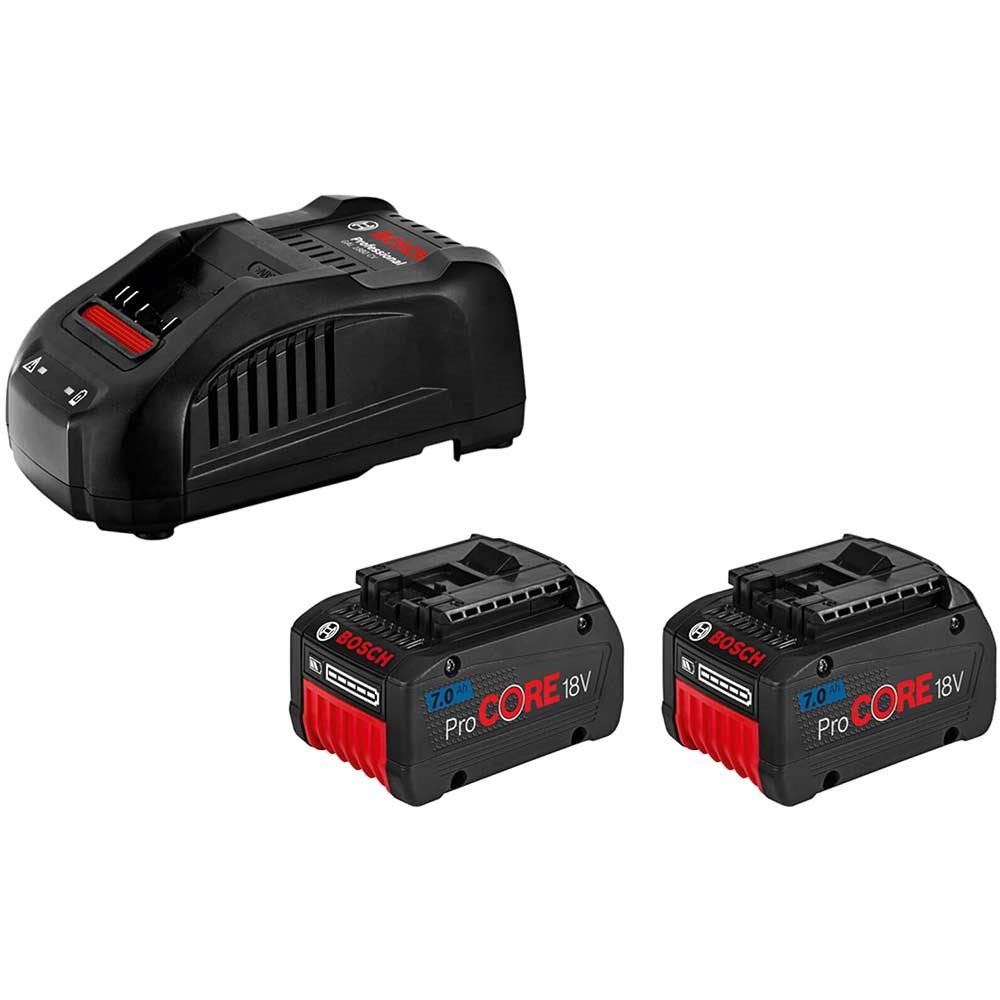 Bosch 18v Battery Charger and 2 ProCORE Li-ion Batteries 7ah