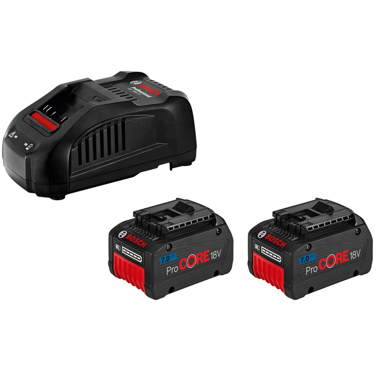 Bosch 18v Battery Charger and 2 ProCORE Li-ion Batteries 7ah