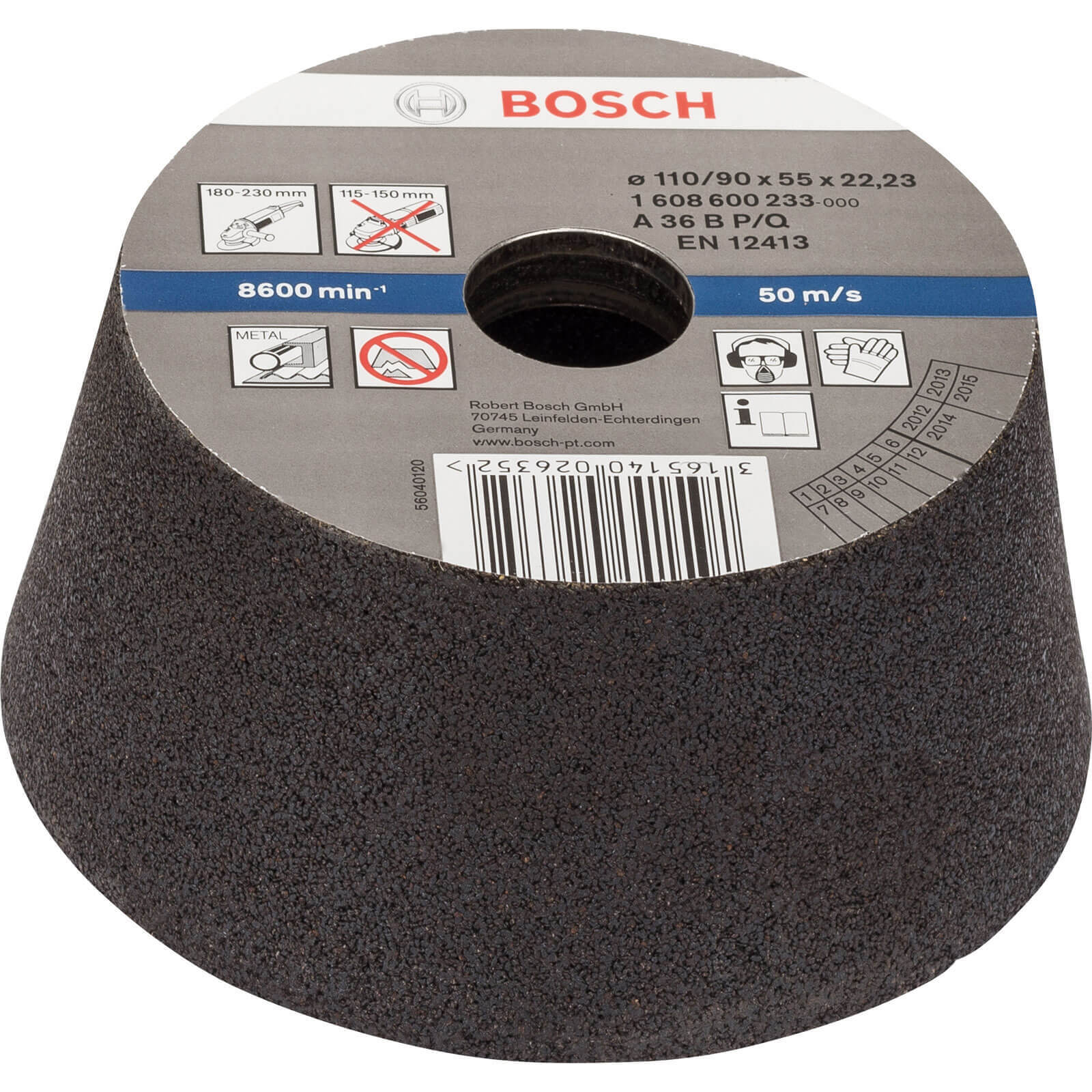 Photos - Power Tool Accessory Bosch Conical Abrasive Cup Wheel for Metal 110mm 36g 