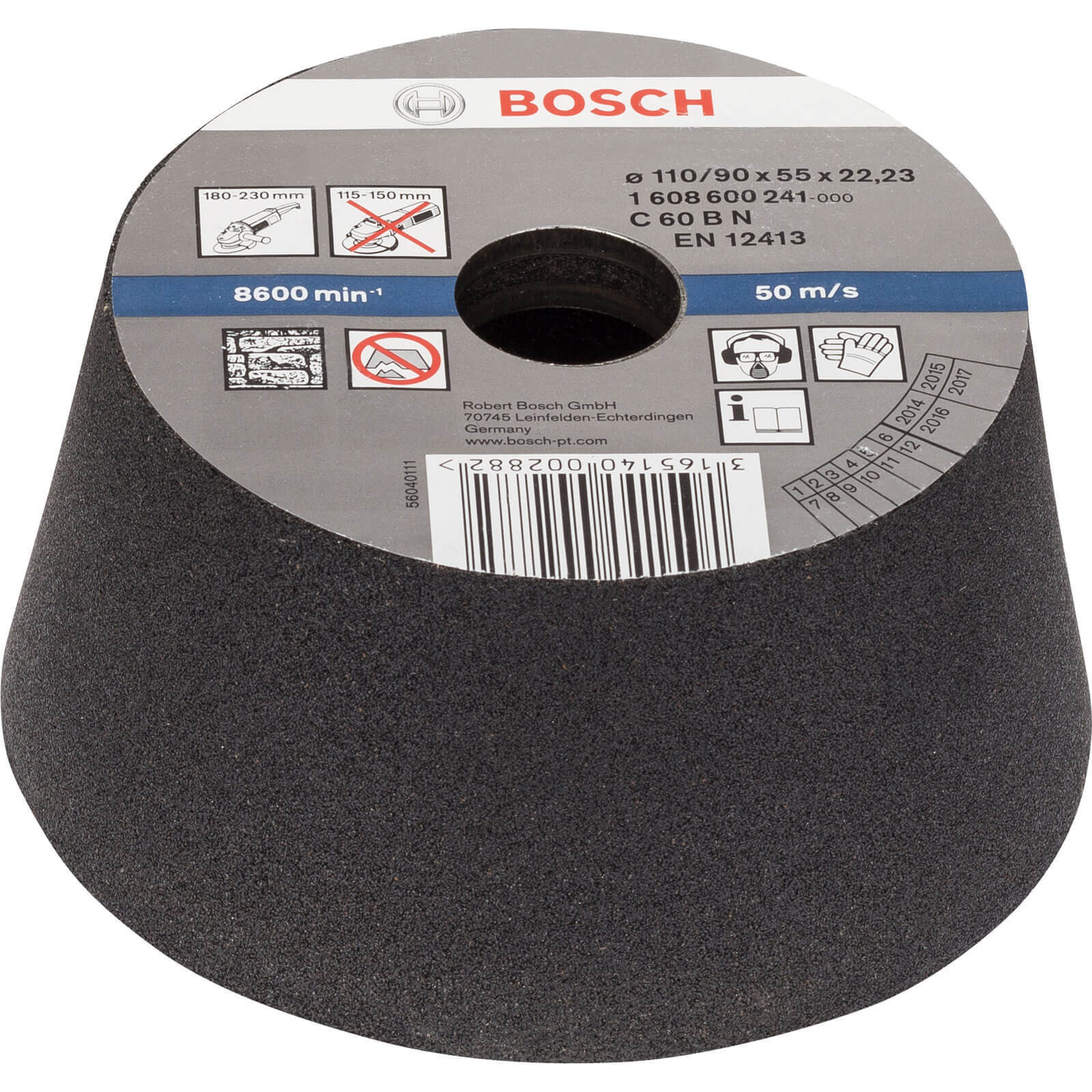 Image of Bosch Conical Abrasive Cup Wheel For Stone 110mm 60g