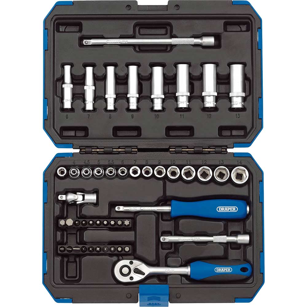 Draper 47 Piece 1/4" Drive Hex Socket Set Metric 1/4