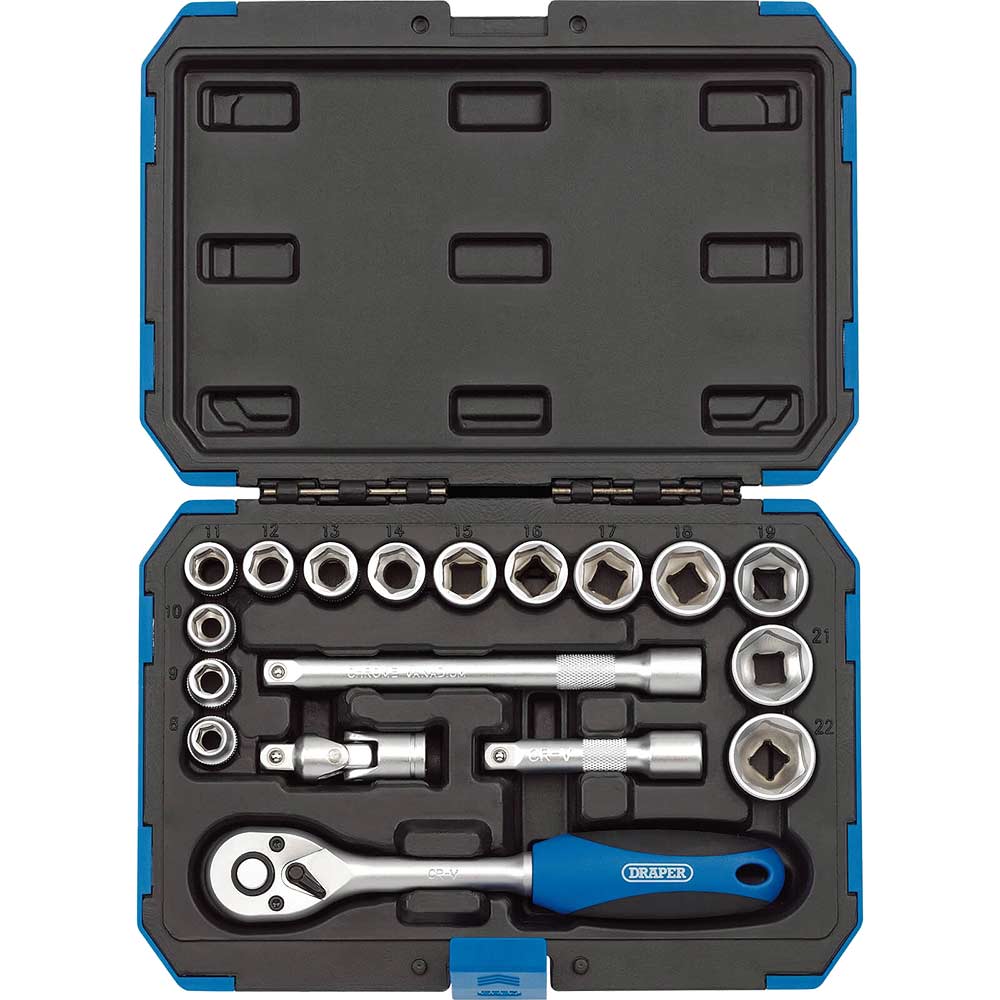 Draper 18 Piece 3/8" Drive Hex Socket Set Metric 3/8