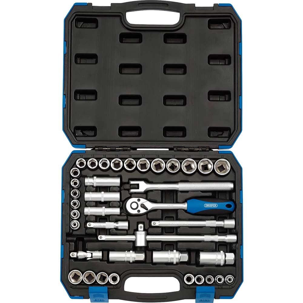 Draper 39 Piece 3 8 Drive Hex Socket Set Metric And Imperial Socket Sets